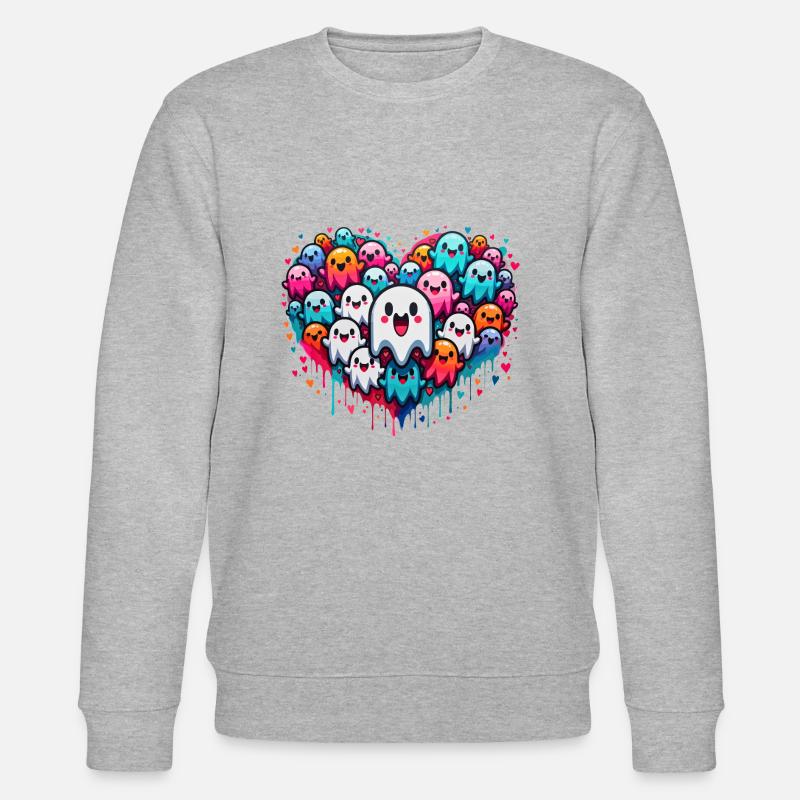 Graffiti Ghost Coeur T-shirt - Sweat bio CHANGER Stanley/Stella Unisexe - gris chiné