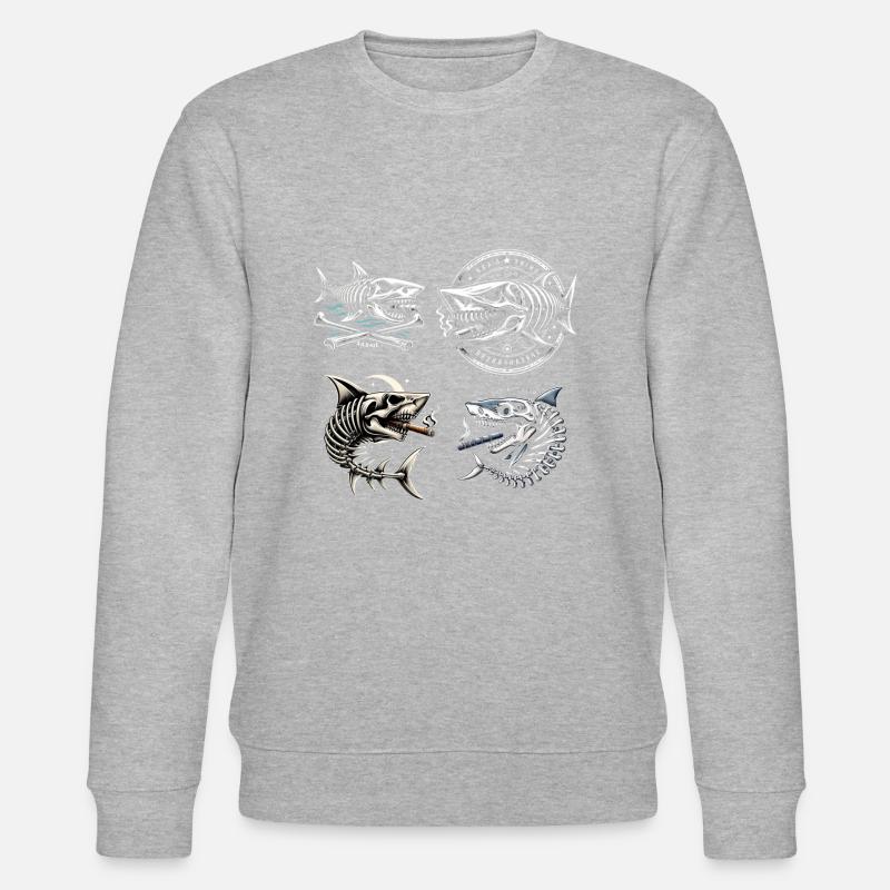 4 requins - Sweat bio CHANGER Stanley/Stella Unisexe - gris chiné