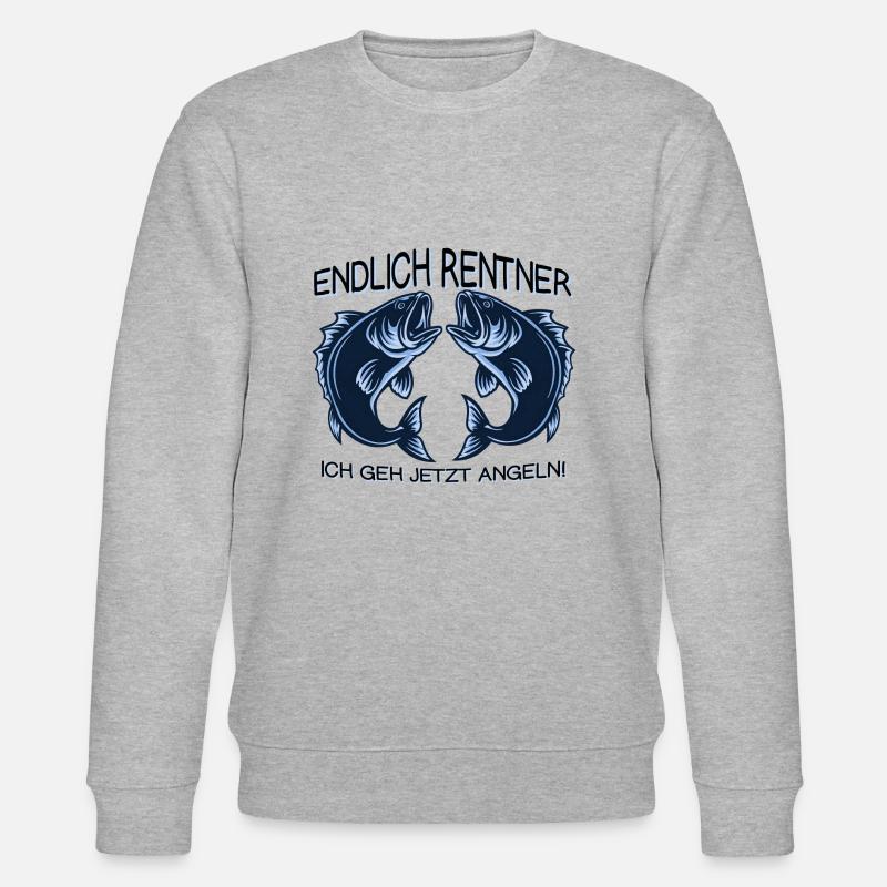 Endlich Renter! Angeln Spruch - Stanley/Stella Unisex Bio-Sweatshirt CHANGER  - Grau meliert