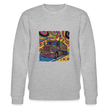 Camion Doodle Groovy coloré - Sweat bio CHANGER Stanley/Stella Unisexe - gris chiné - Devant - Nik (191cm) & Marisol (170cm)