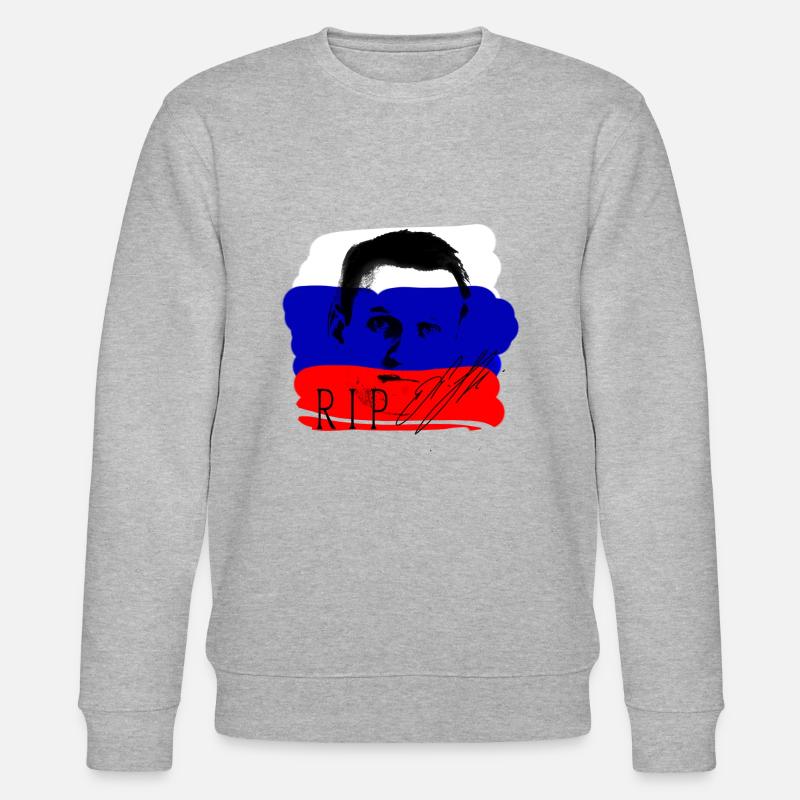 Navalny,héros, Russie, déchirure, drapeau - Sweat bio CHANGER Stanley/Stella Unisexe - gris chiné