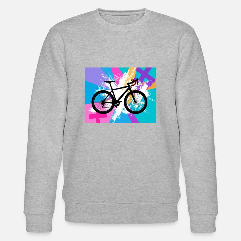 illustration,mountain bike,road bike,graffiti,pink - Stanley/Stella CHANGER Unisex Organic Sweatshirt - heather grey