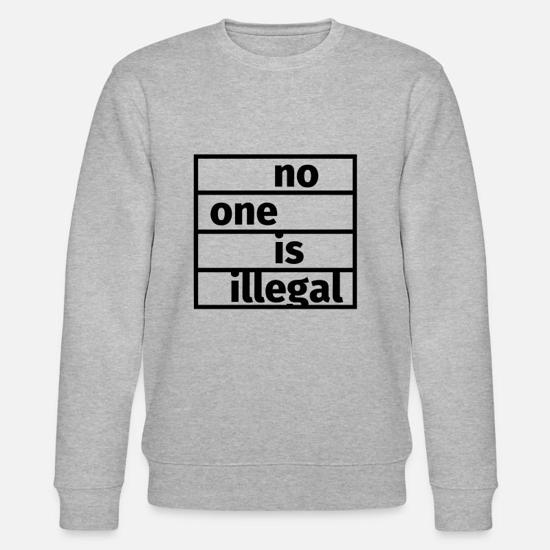 No One is Illegal - Stanley/Stella Unisex Bio-Sweatshirt CHANGER  - Grau meliert