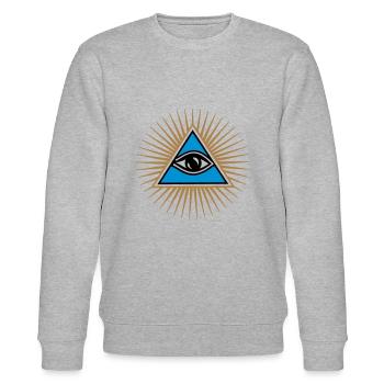 Alles sehendes Auge, Dreieck, Allsehendes Auge - Stanley/Stella Unisex Bio-Sweatshirt CHANGER  - Grau meliert - Vorne - Nik (191cm) & Marisol (170cm)