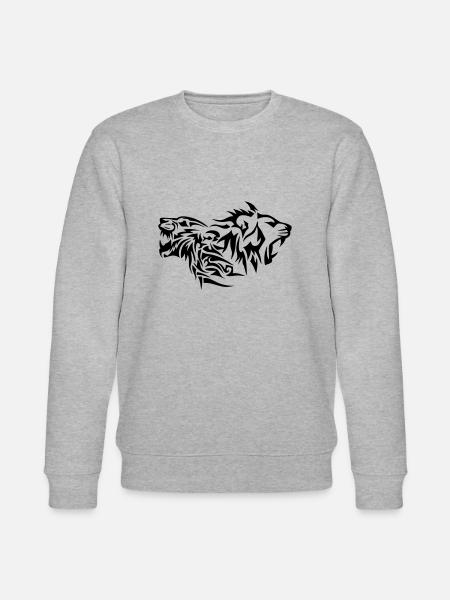 tribal lion tattoo drawing 1 29 - Stanley/Stella CHANGER Unisex Organic Sweatshirt - heather grey