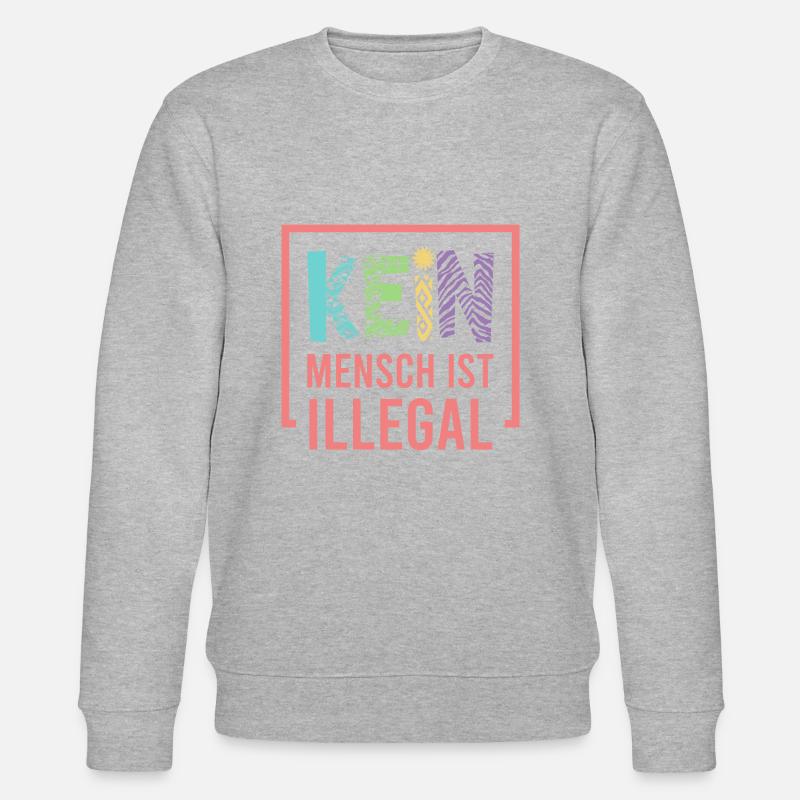 Kein Mensch ist illegal - Stanley/Stella Unisex Bio-Sweatshirt CHANGER  - Grau meliert
