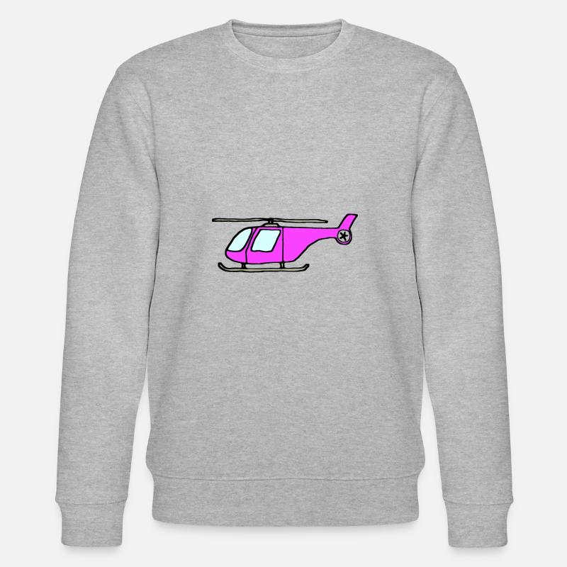 Pinker Hubschrauber, Helikopter - Stanley/Stella Unisex Bio-Sweatshirt CHANGER  - Grau meliert