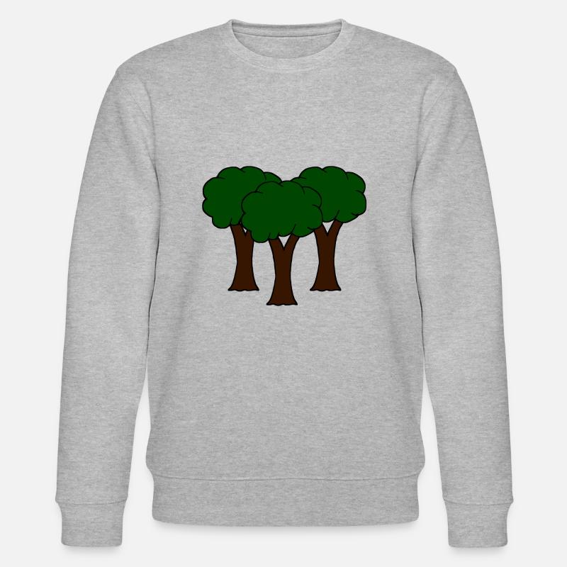 Bäume, Wald, Comic-Style - Stanley/Stella Unisex Bio-Sweatshirt CHANGER  - Grau meliert