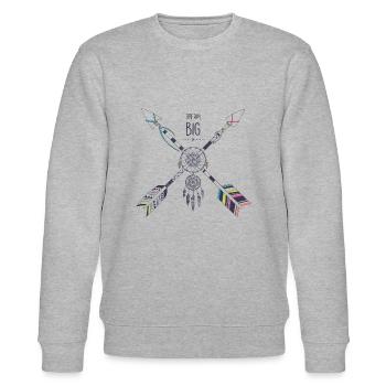 Traumfänger, Dreamcatcher, Traum, Dream - Stanley/Stella Unisex Bio-Sweatshirt CHANGER  - Grau meliert - Vorne - Nik (191cm) & Marisol (170cm)
