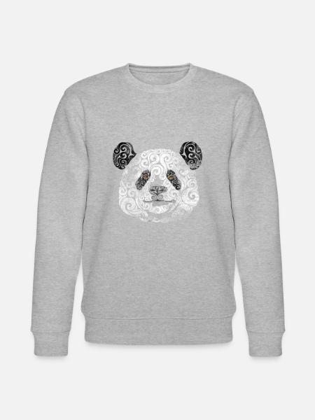 Swirly Panda - Stanley/Stella CHANGER Unisex Organic Sweatshirt - heather grey