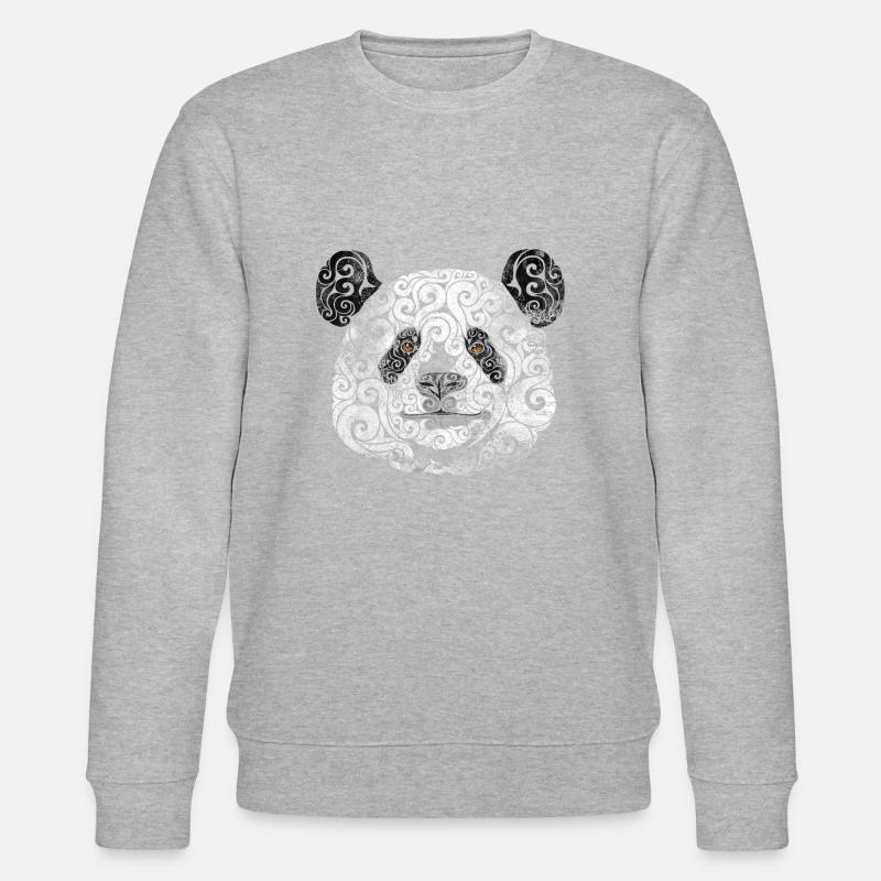 Swirly Panda - Stanley/Stella Unisex Bio-Sweatshirt CHANGER  - Grau meliert