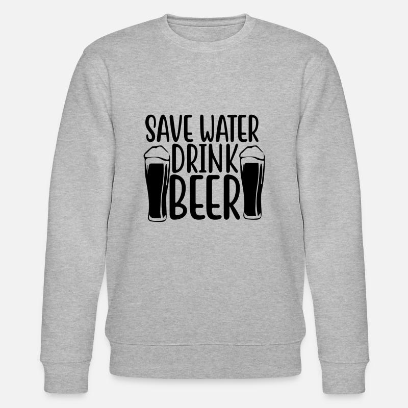 Spare Wasser! Trink Bier - Stanley/Stella Unisex Bio-Sweatshirt CHANGER  - Grau meliert