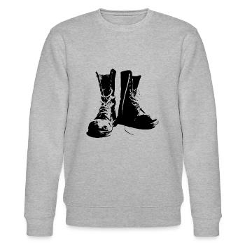 bottes de punks - Sweat bio CHANGER Stanley/Stella Unisexe - gris chiné - Devant - Nik (191cm) & Marisol (170cm)