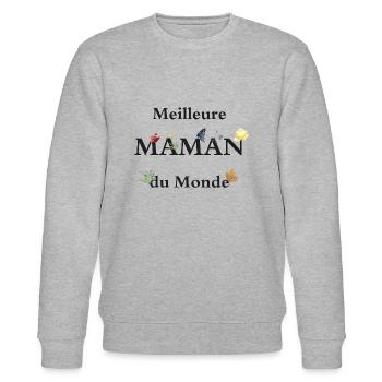 meilleure maman du monde - Sweat bio CHANGER Stanley/Stella Unisexe - gris chiné - Devant - Nik (191cm) & Marisol (170cm)