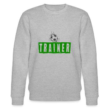 Fußballtrainer - Stanley/Stella Unisex Bio-Sweatshirt CHANGER  - Grau meliert - Vorne - Nik (191cm) & Marisol (170cm)