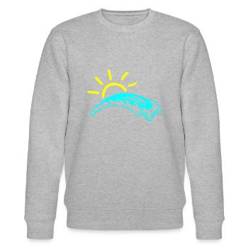 Welle und Sonne - Meer - Stanley/Stella Unisex Bio-Sweatshirt CHANGER  - Grau meliert - Vorne - Nik (191cm) & Marisol (170cm)
