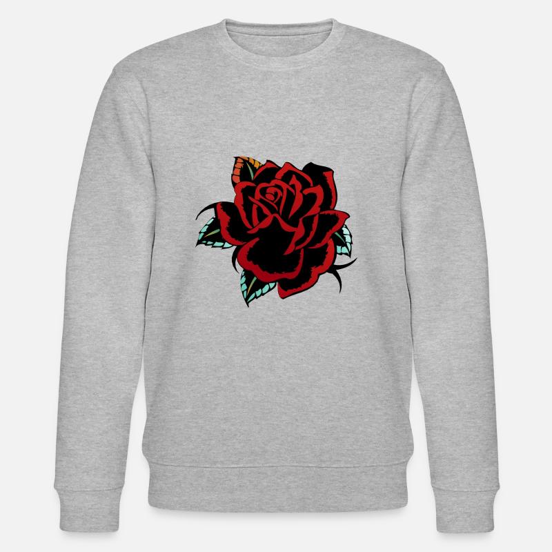 Blume rosa Tattoo - Stanley/Stella Unisex Bio-Sweatshirt CHANGER  - Grau meliert