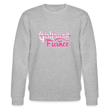 Girlfriend Fiance Engagement - Stanley/Stella Unisex Bio-Sweatshirt CHANGER  - Grau meliert - Vorne - Nik (191cm) & Marisol (170cm)