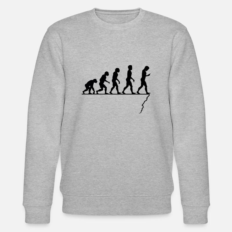 Evolution de l'humanité - Sweat bio CHANGER Stanley/Stella Unisexe - gris chiné