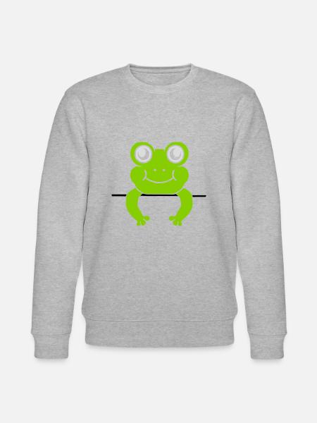Frog Wall Shield Comic - Stanley/Stella CHANGER Unisex Organic Sweatshirt - heather grey
