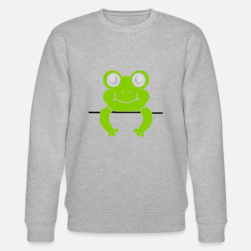 Frog Wall Shield Comic - Stanley/Stella CHANGER Unisex Organic Sweatshirt - heather grey