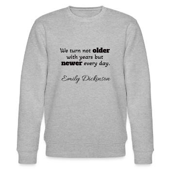 Citation positive Emily Dickinson - Sweat bio CHANGER Stanley/Stella Unisexe - gris chiné - Devant - Nik (191cm) & Marisol (170cm)