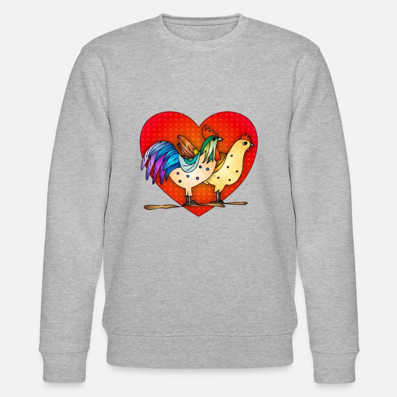 Poule et coq - Sweat bio CHANGER Stanley/Stella Unisexe - gris chiné