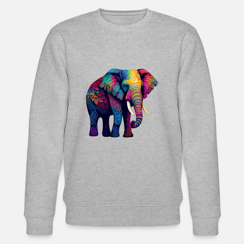 Bunter Elefant - Stanley/Stella Unisex Bio-Sweatshirt CHANGER  - Grau meliert