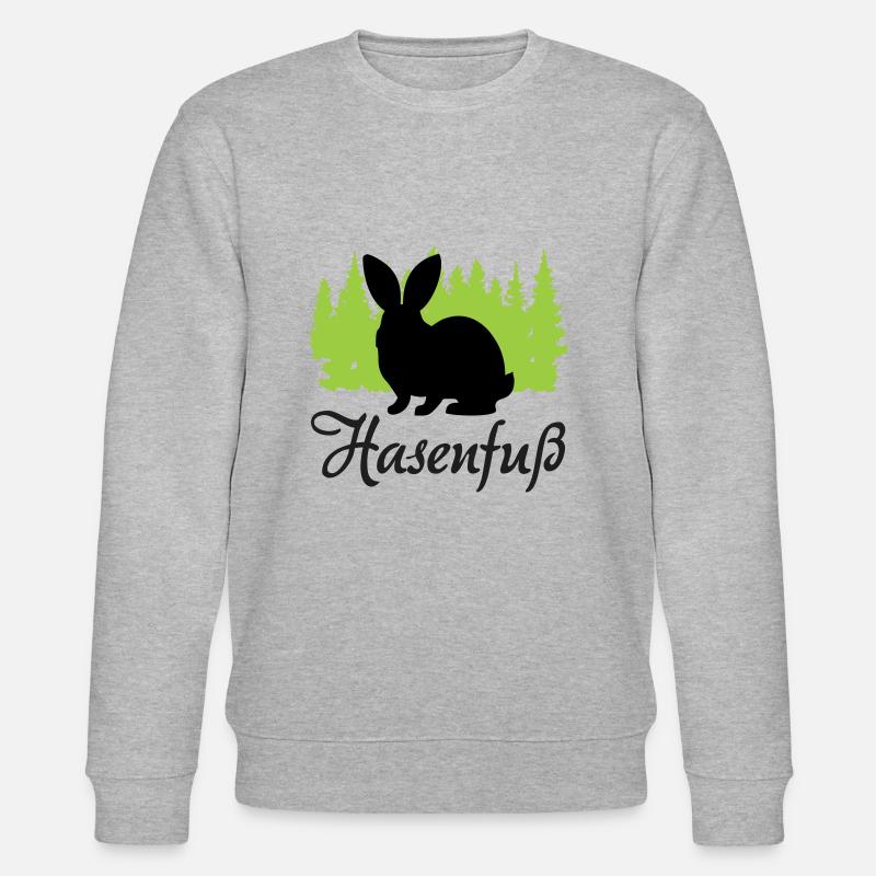 "Hasenfuß: Charmant schüchtern" - Stanley/Stella Unisex Bio-Sweatshirt CHANGER - Grau meliert