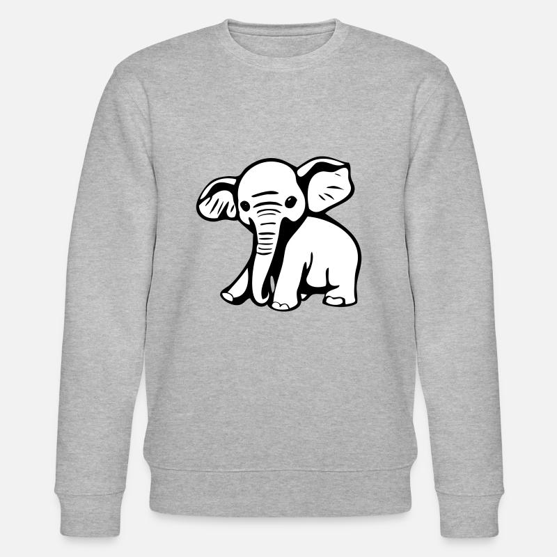 Baby-Elefant im Comic-Stiel - Stanley/Stella Unisex Bio-Sweatshirt CHANGER  - Grau meliert
