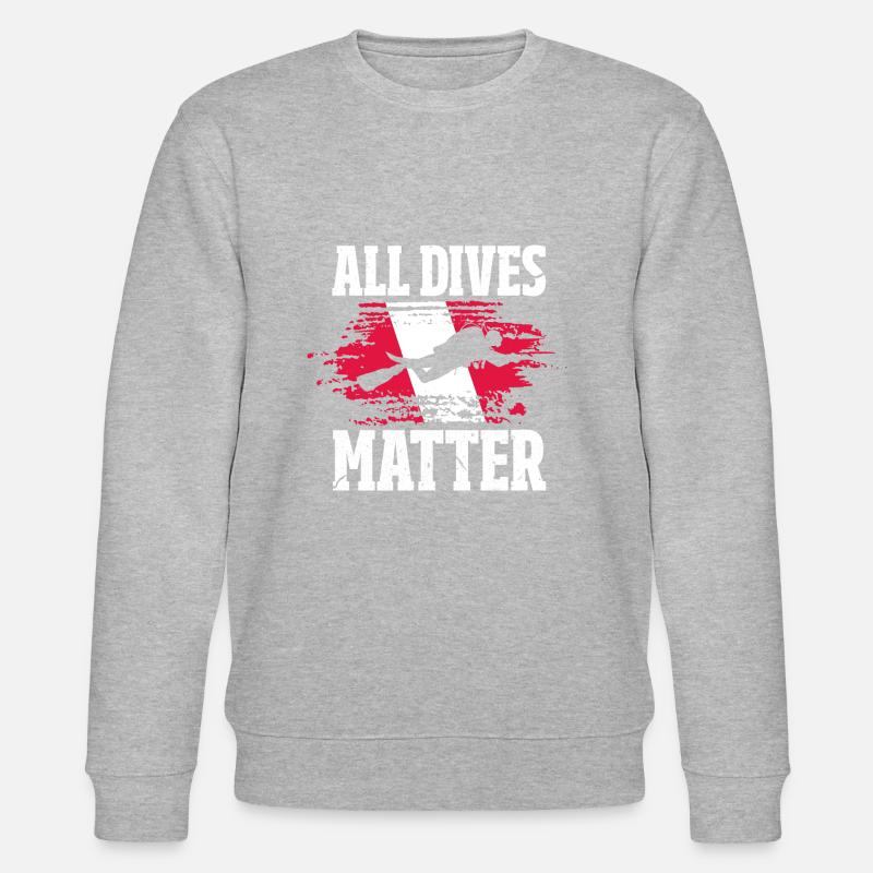 Toutes les plongées comptent Drapeau de plongée rouge blanc Scube Diver - Sweat bio CHANGER Stanley/Stella Unisexe - gris chiné