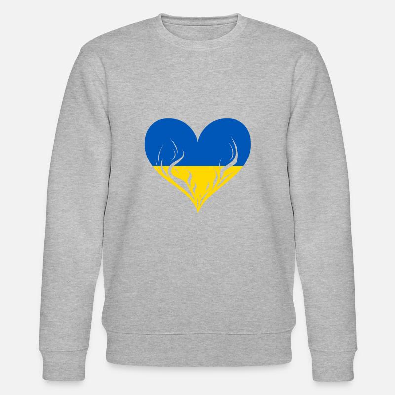 Ukraine Herz - Stanley/Stella Unisex Bio-Sweatshirt CHANGER - Grau meliert