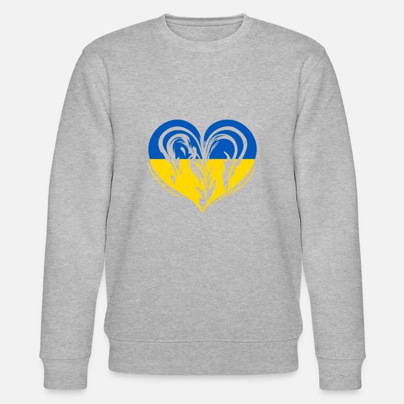 Ukraine Herz - Stanley/Stella Unisex Bio-Sweatshirt CHANGER  - Grau meliert