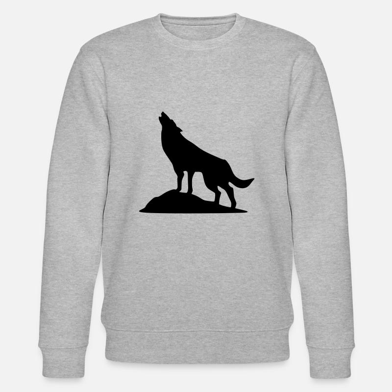 Wolf, Hund, Wolfshund - Stanley/Stella Unisex Bio-Sweatshirt CHANGER  - Grau meliert