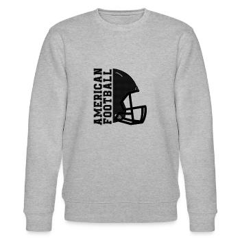 American Football Helm Helmets - Stanley/Stella Unisex Bio-Sweatshirt CHANGER  - Grau meliert - Vorne - Nik (191cm) & Marisol (170cm)