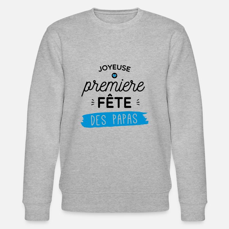 Premier fete des papas - Sweat bio CHANGER Stanley/Stella Unisexe - gris chiné