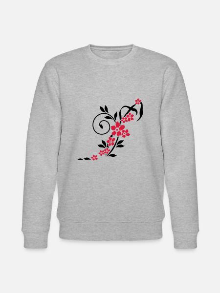 Flower tendril / Flower Tandril (2c) - Stanley/Stella CHANGER Unisex Organic Sweatshirt - heather grey