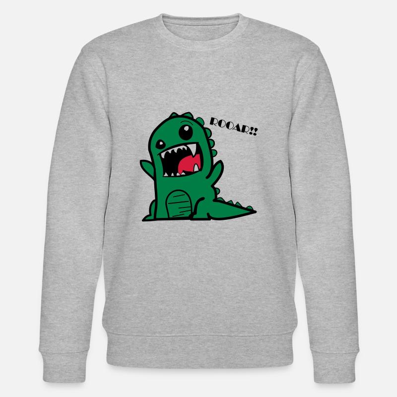 Cartoon Dino - Stanley/Stella Unisex Bio-Sweatshirt CHANGER - Grau meliert