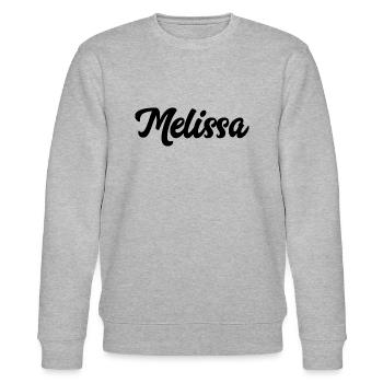 Melissa benutzerdefinierte Text Geburtstagsname - Stanley/Stella Unisex Bio-Sweatshirt CHANGER  - Grau meliert - Vorne - Nik (191cm) & Marisol (170cm)