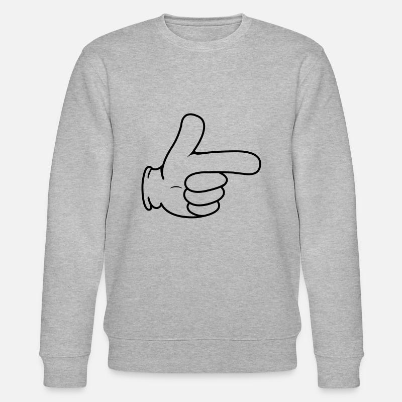 hand zeigefinger - Stanley/Stella Unisex Bio-Sweatshirt CHANGER  - Grau meliert