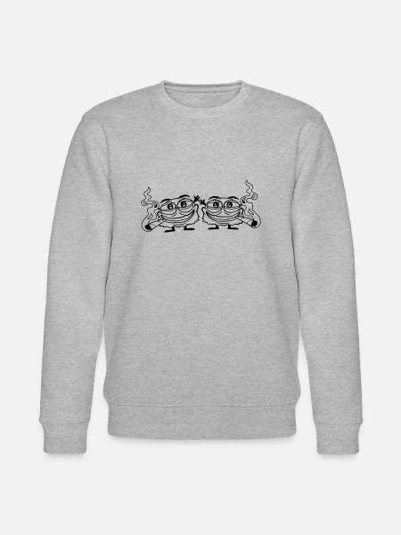 Team Hemp Smoking Monsters - Stanley/Stella CHANGER Unisex Organic Sweatshirt - heather grey