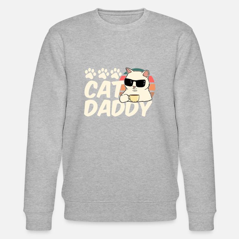 Cute Cat Daddy - Stanley/Stella Unisex Bio-Sweatshirt CHANGER  - Grau meliert