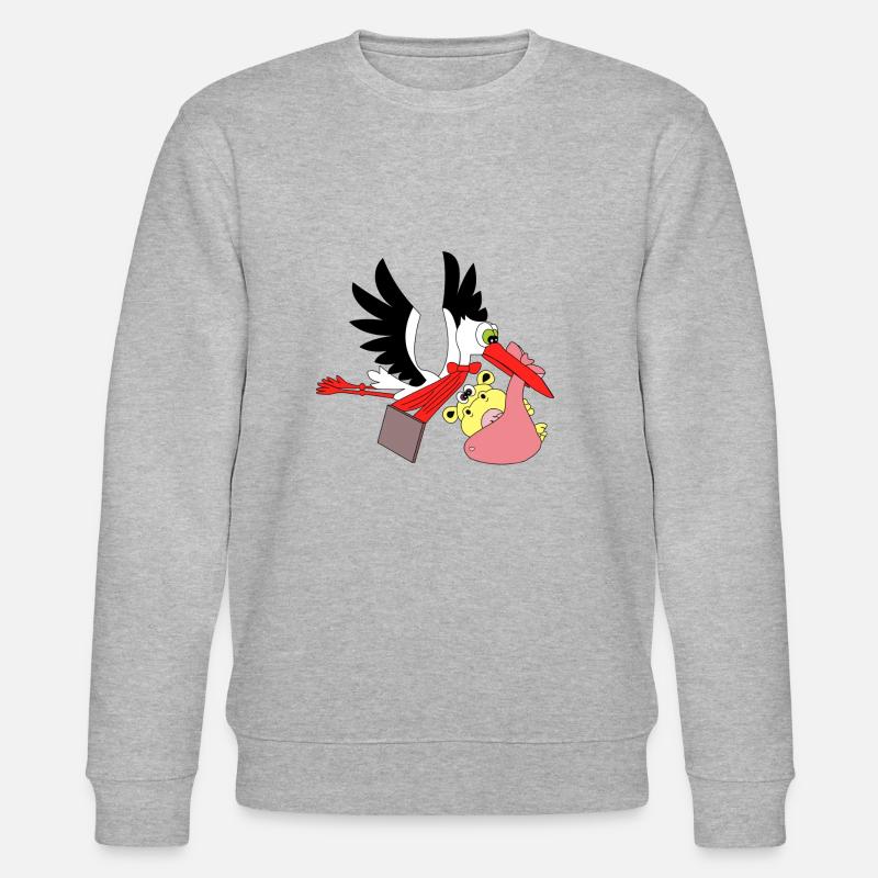 cigogne bébé hippopotame naissance grossesse - Sweat bio CHANGER Stanley/Stella Unisexe - gris chiné