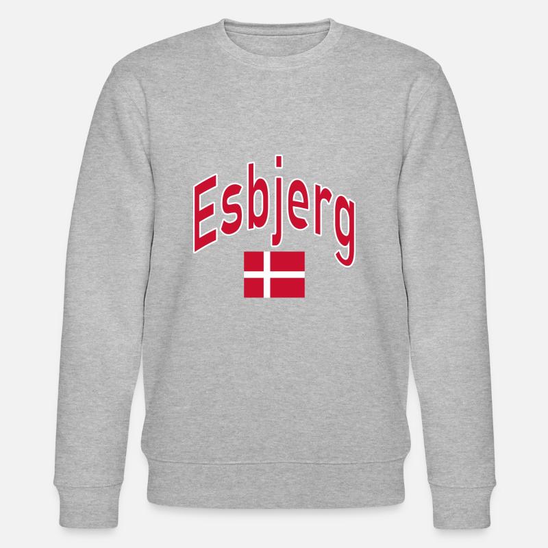 Esbjerg Danemark drapeau - Sweat bio CHANGER Stanley/Stella Unisexe - gris chiné