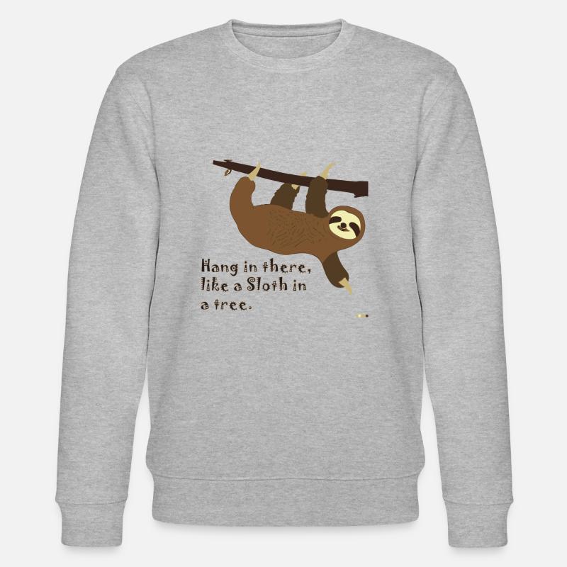 Faultier im Baum - Stanley/Stella Unisex Bio-Sweatshirt CHANGER  - Grau meliert