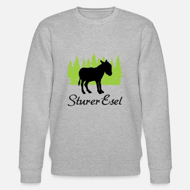 "Sturer Esel: Eigenwillige Beharrlichkeit" - Stanley/Stella Unisex Bio-Sweatshirt CHANGER  - Grau meliert