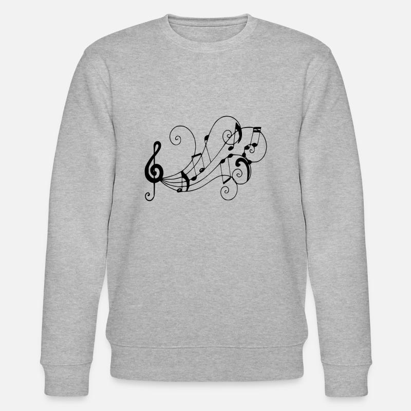 Musical notes - Stanley/Stella CHANGER Unisex Organic Sweatshirt - heather grey