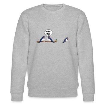Der hat wlan Schwalbe lustige Sprüche Tiere - Stanley/Stella Unisex Bio-Sweatshirt CHANGER  - Grau meliert - Vorne - Nik (191cm) & Marisol (170cm)