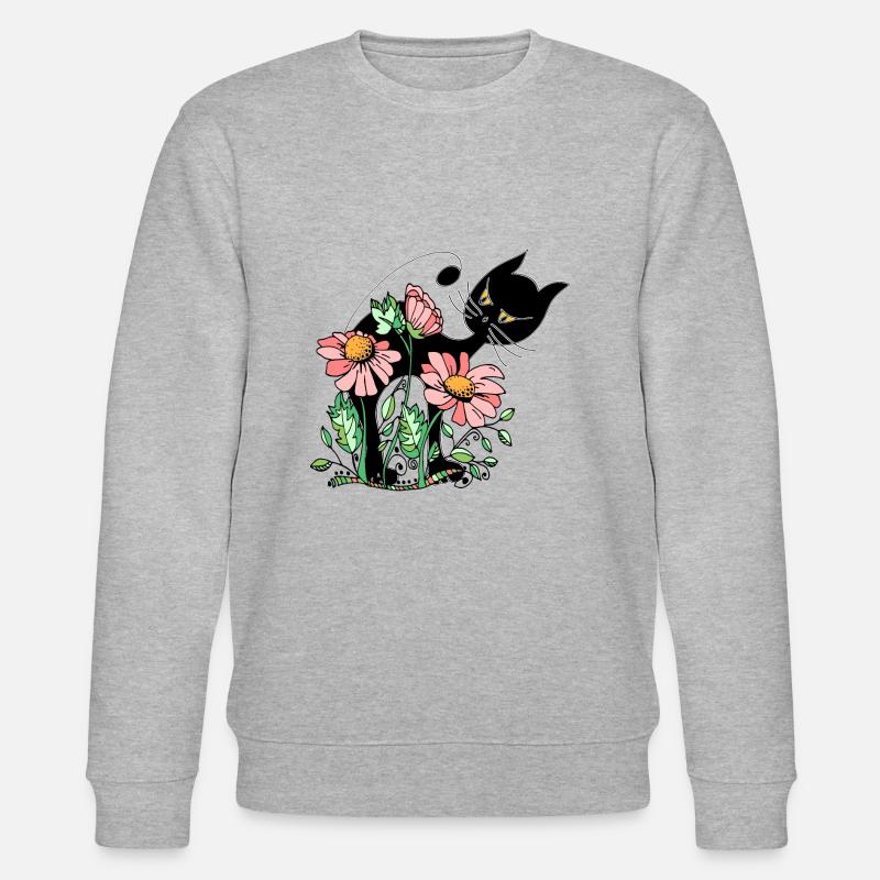 Katze - Stanley/Stella Unisex Bio-Sweatshirt CHANGER  - Grau meliert