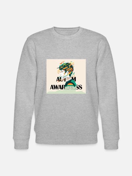 Autism awareness. - Stanley/Stella CHANGER Unisex Organic Sweatshirt - heather grey